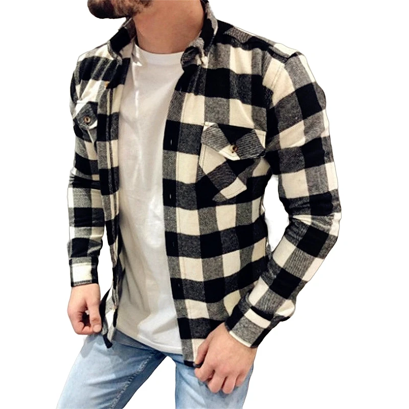 

2023 New Long Sleeve Plaid Shirts for Men Casual Sport Streetwear Clothes Hawaiian Fashion Classical Elegant Cotton Men's Shirt