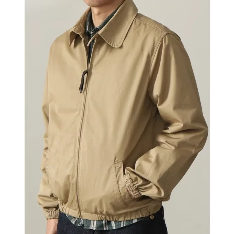 Japanese Retro Solid Simple Workwear Jackets for Men 2026 Autumn New Harajuku Men's Casual Loose Zipper Jacket Coat Streetwear