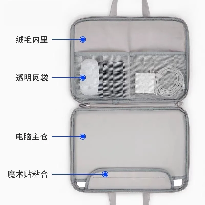 Bolsa para laptop bolsa de couro pu pasta, pacote de arquivo simples adequado para 14 16 polegadas masculino feminino computador tablet bolsa de proteção