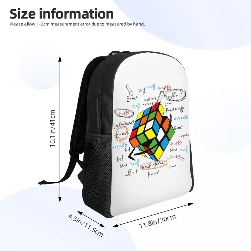 Custom Math Rubix Rubixs Cube Viagem Mochila, Escola Laptop Bookbag, estudante universitário, homens e mulheres