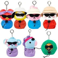 Line Friends Anime Koya Mang Chimmy Rj Plush Doll Keychain Toys Kawaii Cartoon Baby Travel Plushie Bag Pendant Accessories Gifts