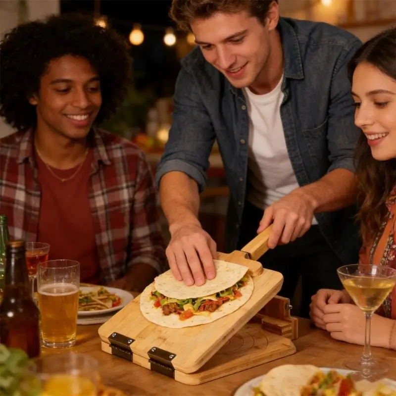 D0AB Multi Size Wooden Dough Maker Perfect For Wraps Sandwiches And More