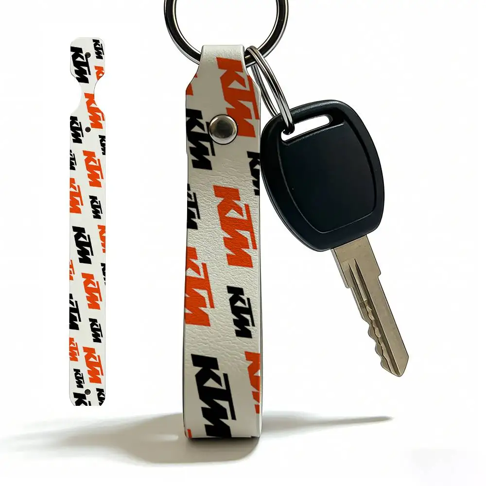 

For KTM High Quality PU Leather Moto Keychain Vintage Style Key Pendant For Scooter Motocross