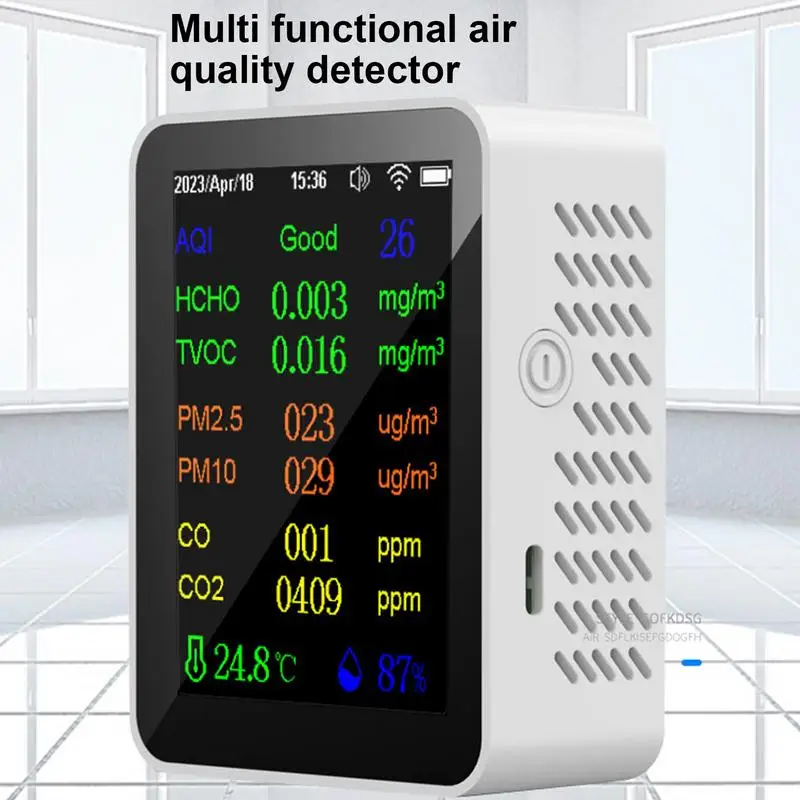 Moniteur mural de qualité de l'air intérieur, alarme de qualité de l'air, détecteur de qualité de l'air, affichage numérique, outil de surveillance de la qualité de l'air pour le travail