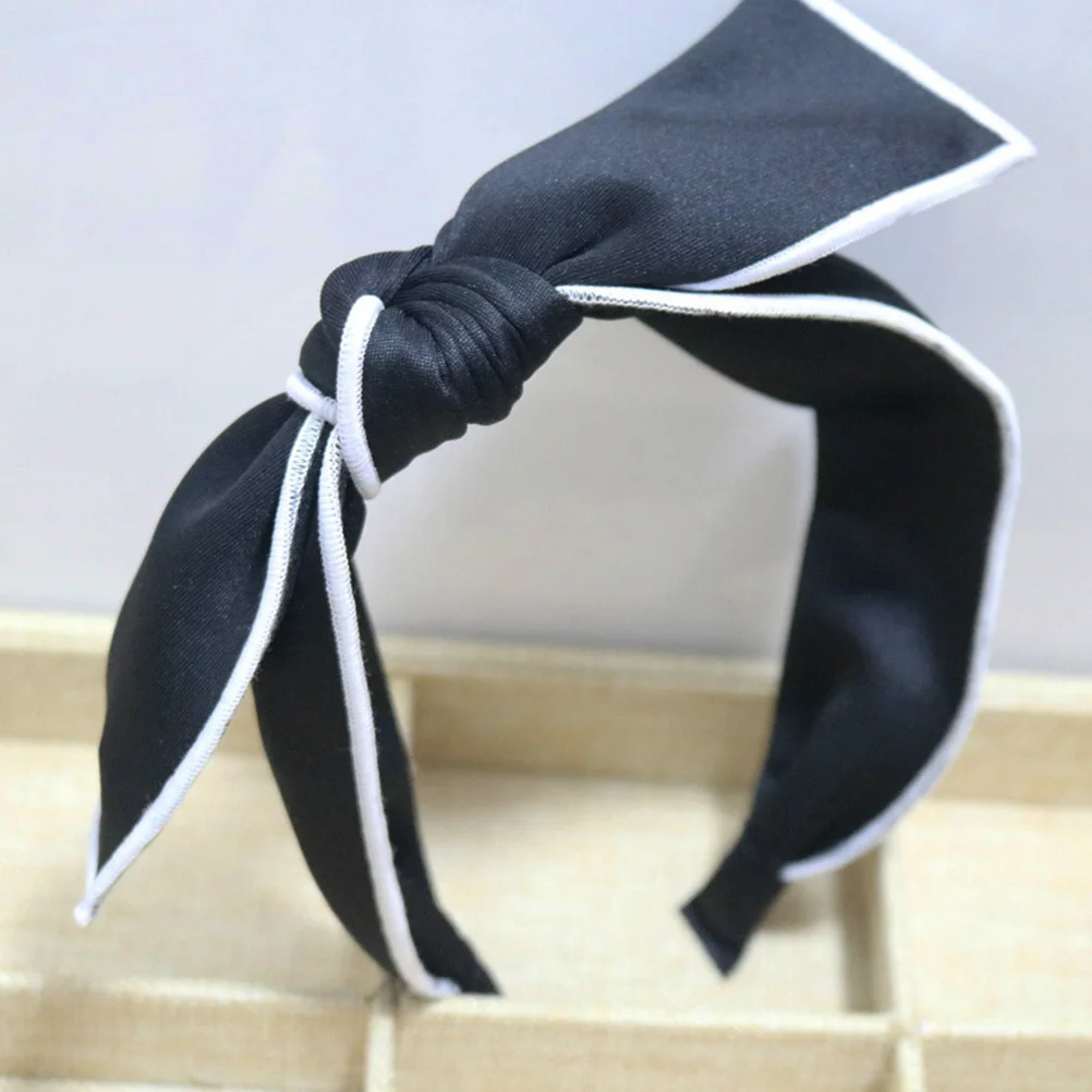 

2 pcs Hair Hoop Headb Accessories Black White Stripes Bowknot Rabbit Ears Birthday Party Gifts Teen Girls Adult