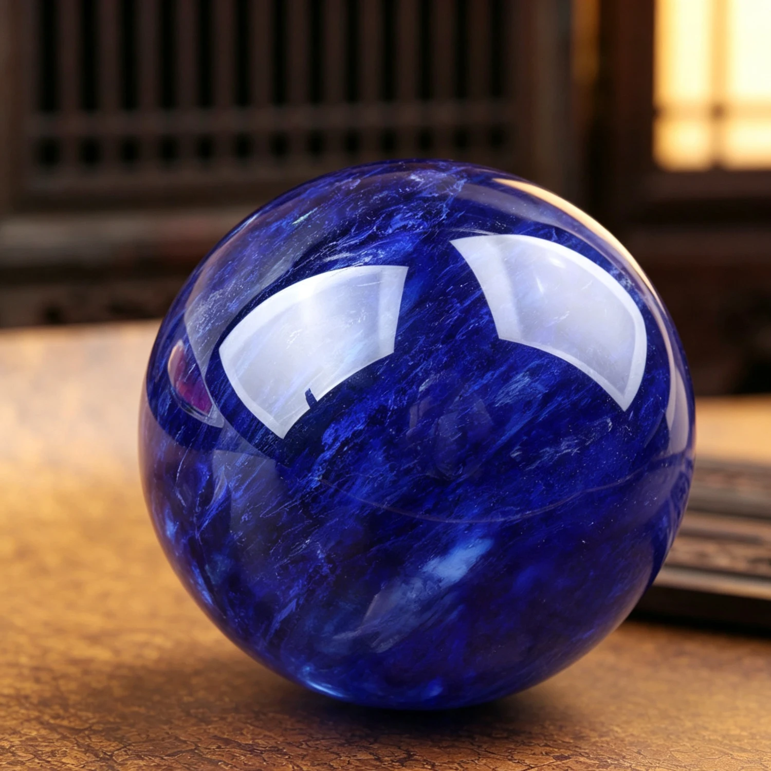 Rare Blue Smelting Stone Crystal Sphere Ball Polished Natural Rock Reiki Energy Healing Nice Housewarming Home Gift