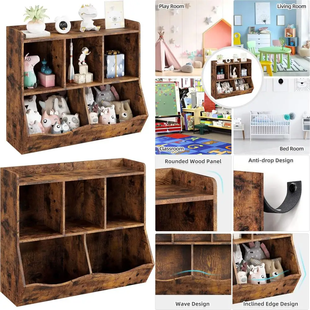 

Многоуровневая книжная полка и шкаф-органайзер для игрушек для хранения в спальне, игровой комнате и прихожей