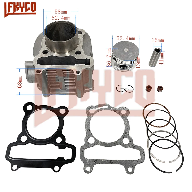 

Scooter 52.4mm Cylinder Kit Motor for SYM Symphony SR 125 Orbit Jet 4 125cc XS125T-17 GR125 Fiddle II Xpro 125 12100-ARA-000 F6A