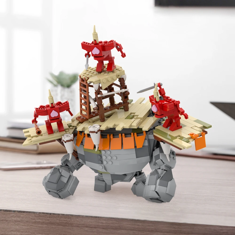 MOC Tears of the Kingdomed Gmae Guardian Battle Stone Talus Building Blocks Set diy Monster Model Bricks Toy Boy Birthday Gift