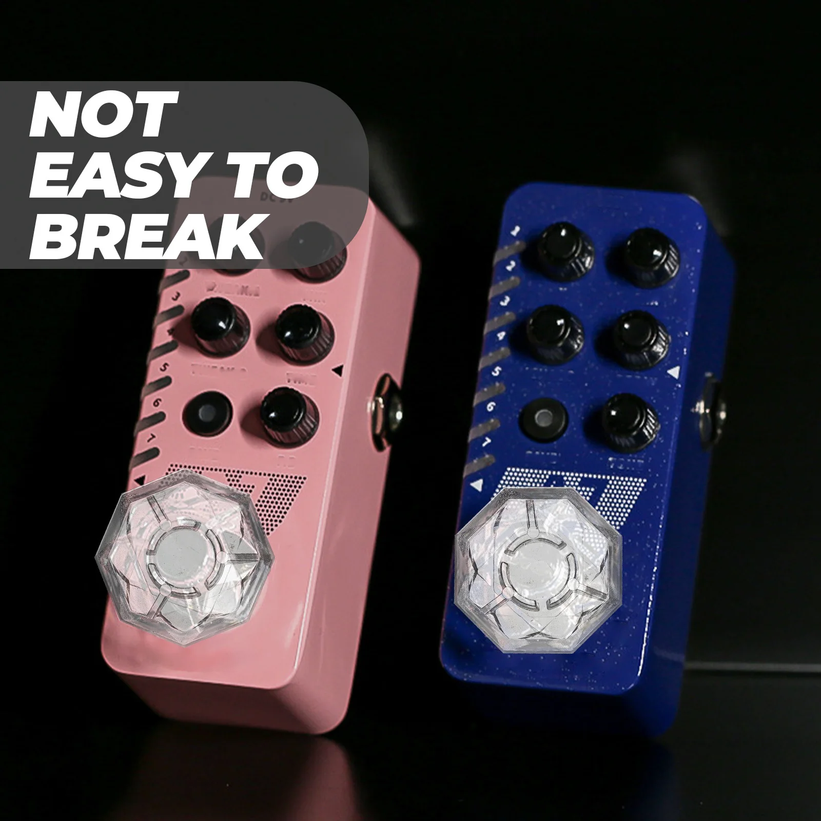 5 قطعة الماس Footswitch القبعات العالية ل تأثيرات الغيتار دواسة البلاستيك حماية قبعات أداة عزف موسيقى اكسسوارات القدم مسمار يغطي