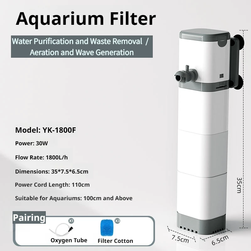 Aquariumfilterpomp, viskom, onderwaterpomp, stil, luchtpomp, beluchter, ingebouwde waterpomp, golfgenerator, 220V–240V
