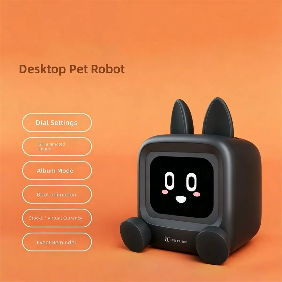 Smart Desktop Bitcoin Pet Robot Bluetooth Speaker Weather Clock TV Display GIF Animation Electronic Ornament Gift