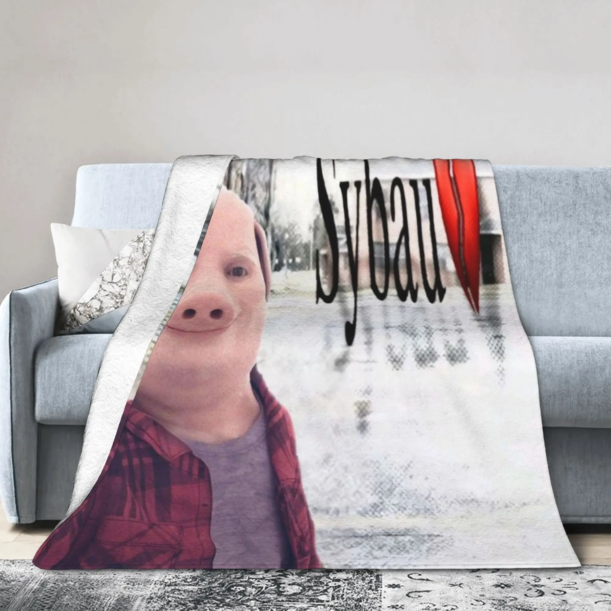 

John Pork is calling Blanket Lightweight Thin Flannel Healing Present Throw Blanket Bedspreads