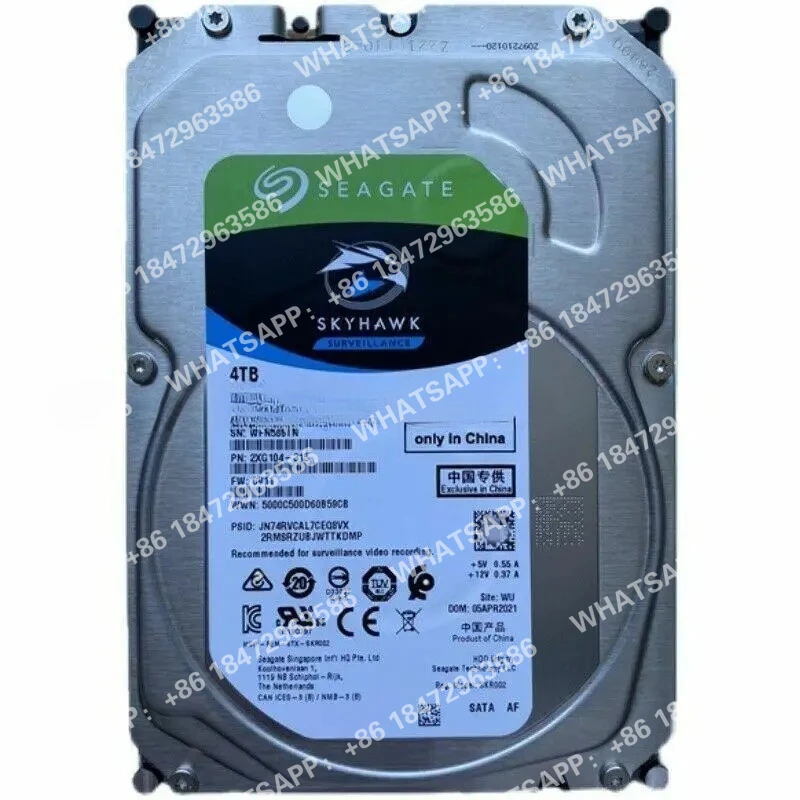 FOR Seagate Skyhawk ST4000VX013 4TB 7.2K SATA 6Gb/s 256MB 3.5'' Surveillance HDD90% new