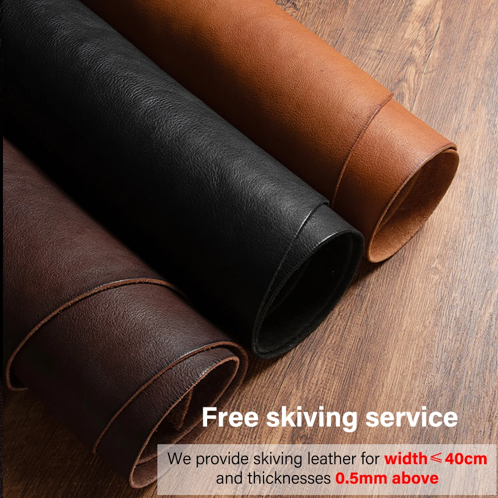 WUTA 3sq.ft Vintage Shrink leather Shrunk Veg-Tanned Cowhide First Layer Natural Milled Leather Material DIY Craft Bags 6-9oz