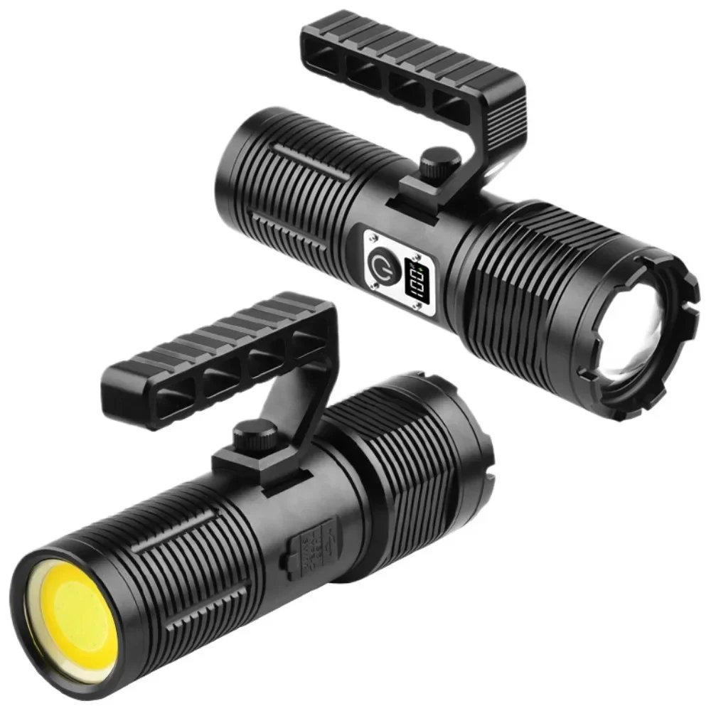 Powerful White Laser Flashlight Waterproof Rechargeable  Zoom Lantern Power Bank Built-in  4*18650 Battery Waterproof Handlamp