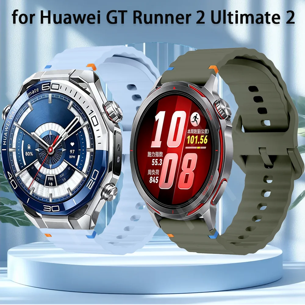18/20/22mm Wellen-Silikonarmband für Huawei Watch GT Runner 2 Ultimate 2 GT6-5-4 41mm 46mm Armband Amazfit Balance 3 2 Bip Max 6