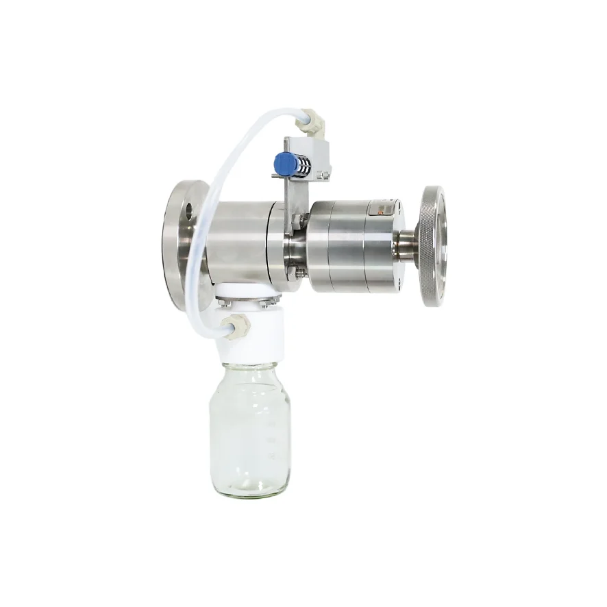 Manual Single Entry Sampling Valve SS316L Flange Connection With Sampling Bottle For Petroleum Chemical Industry
