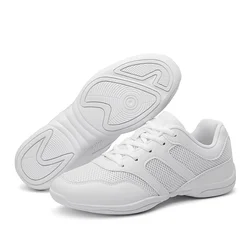 BAXINIER-Zapatillas de entrenamiento transpirables para niñas, zapatos blancos ligeros para animación juvenil, tenis de baile y competición