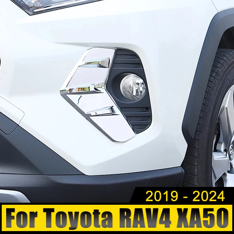 

For Toyota RAV4 XA50 2019 2020 2021 2022 2023 2024 RAV 4 Hybrid ABS Carbon Car Front Fog Lamp Frame Cover Case Trim Stickers