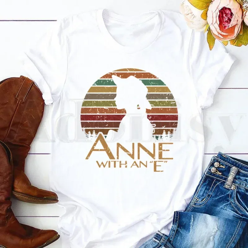 Anne Shirley Green Gables Women White Shirt Graphic Short Sleeve Summer Clothes Female Tops Tees Women\'s T-shirt Drop Shipping