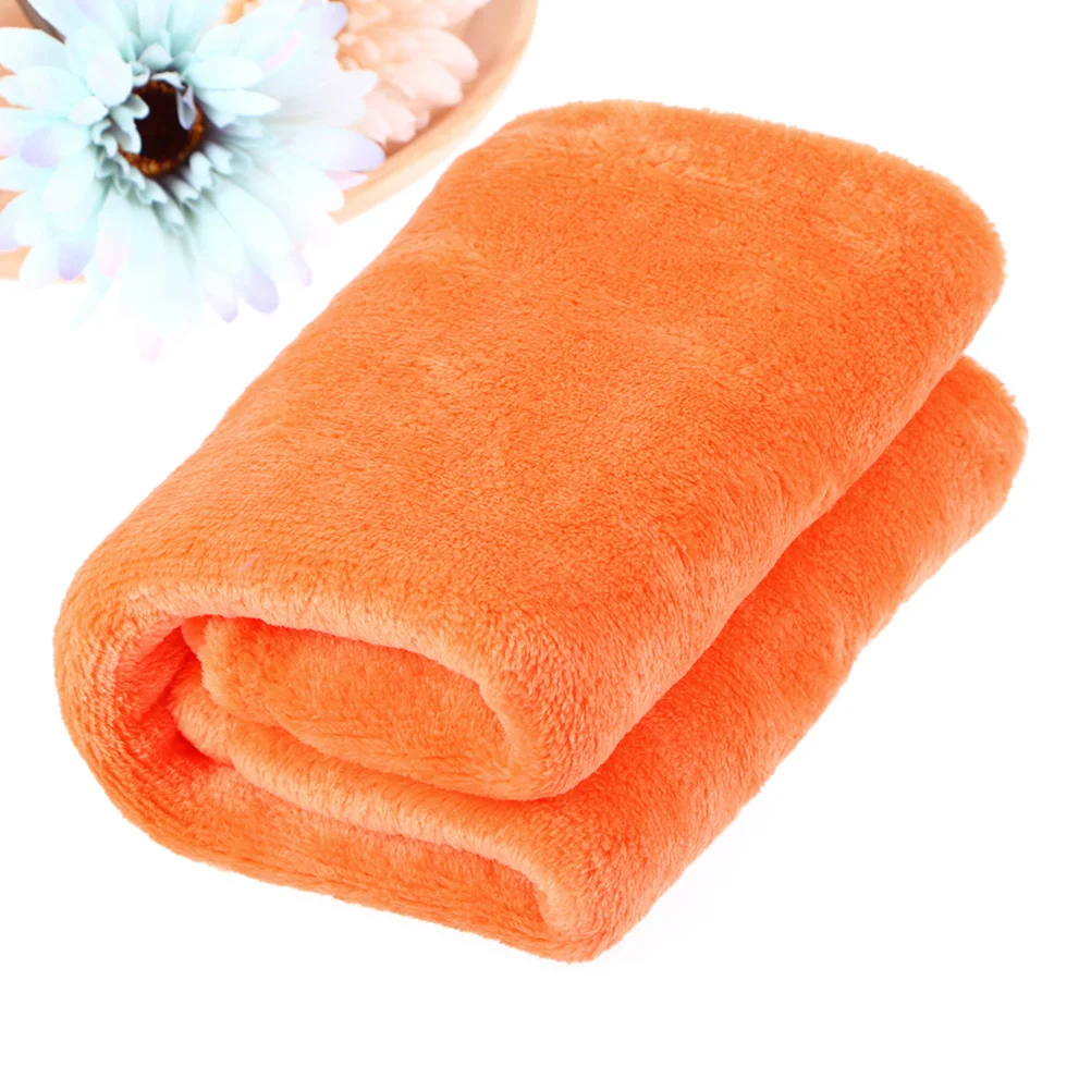 

Flannel Fleece Blanket Orange Solid Color Soft Warm Bed Couch Cover For Home Camping Lightweight Stitching Design