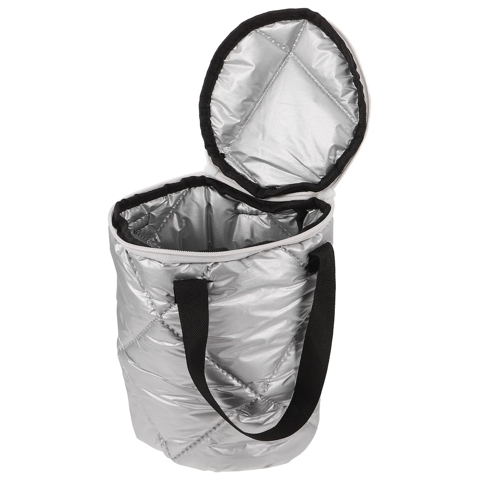 

1 Portable Insulated Lunch Bag Small Thermal Tote Handheld Round Casserole Carrier For Food Travel Work Outdoor Picnic Commute