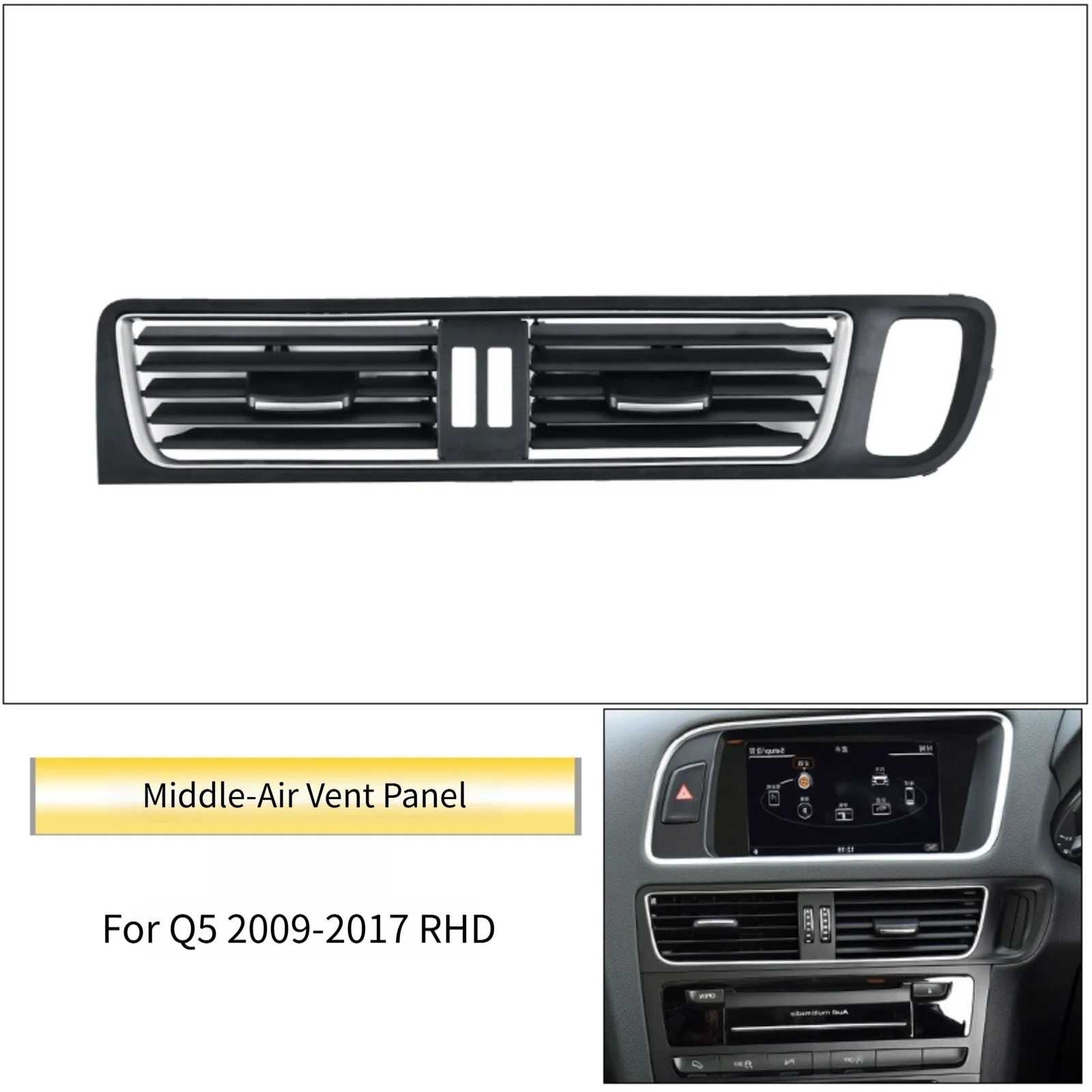 Air Conditioner Vent Outlet for For Q5 2009 to 2017 Right Hand Drive For Front Middle Dashboard AC Grille 8R2820901E