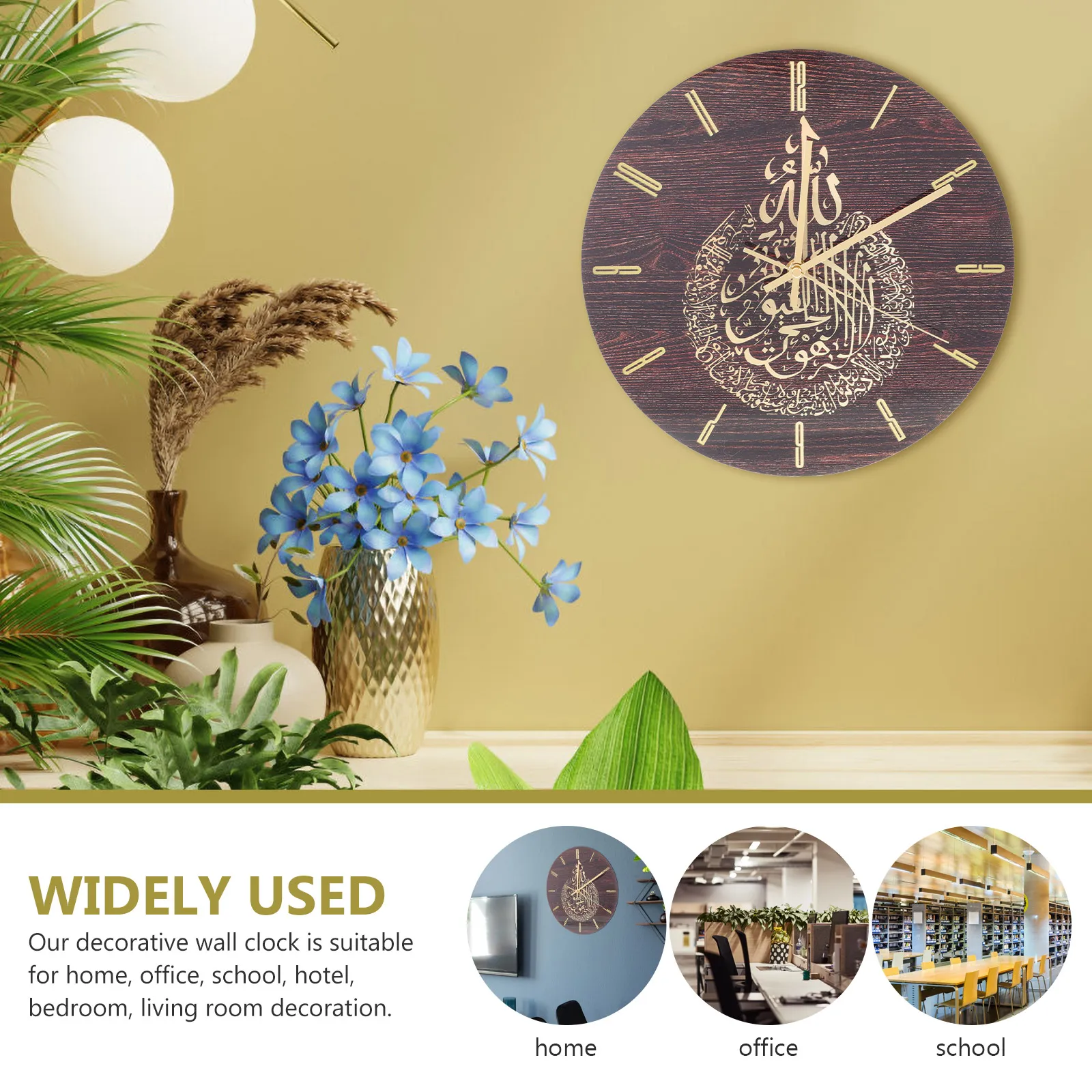 

Vintage Silent Wall Clock Decorative Round Mute Non Ticking Clocks for Office Home Bedroom Living Room Hotel School Acrylic Wall