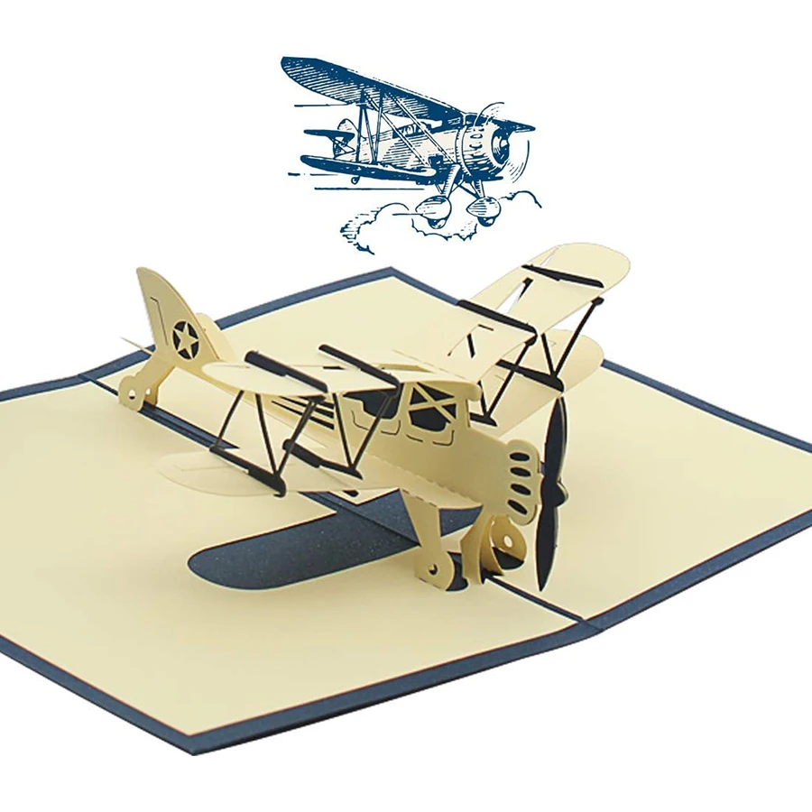 Überraschungs-3D-Pop-Up-Flugzeug-Grußkarte, kreativer Geburtstag, Abschluss, Reisen, Geschenk, Luftfahrt-Enthusiasten, Abenteuerliebhaber, JXB – Detail 4