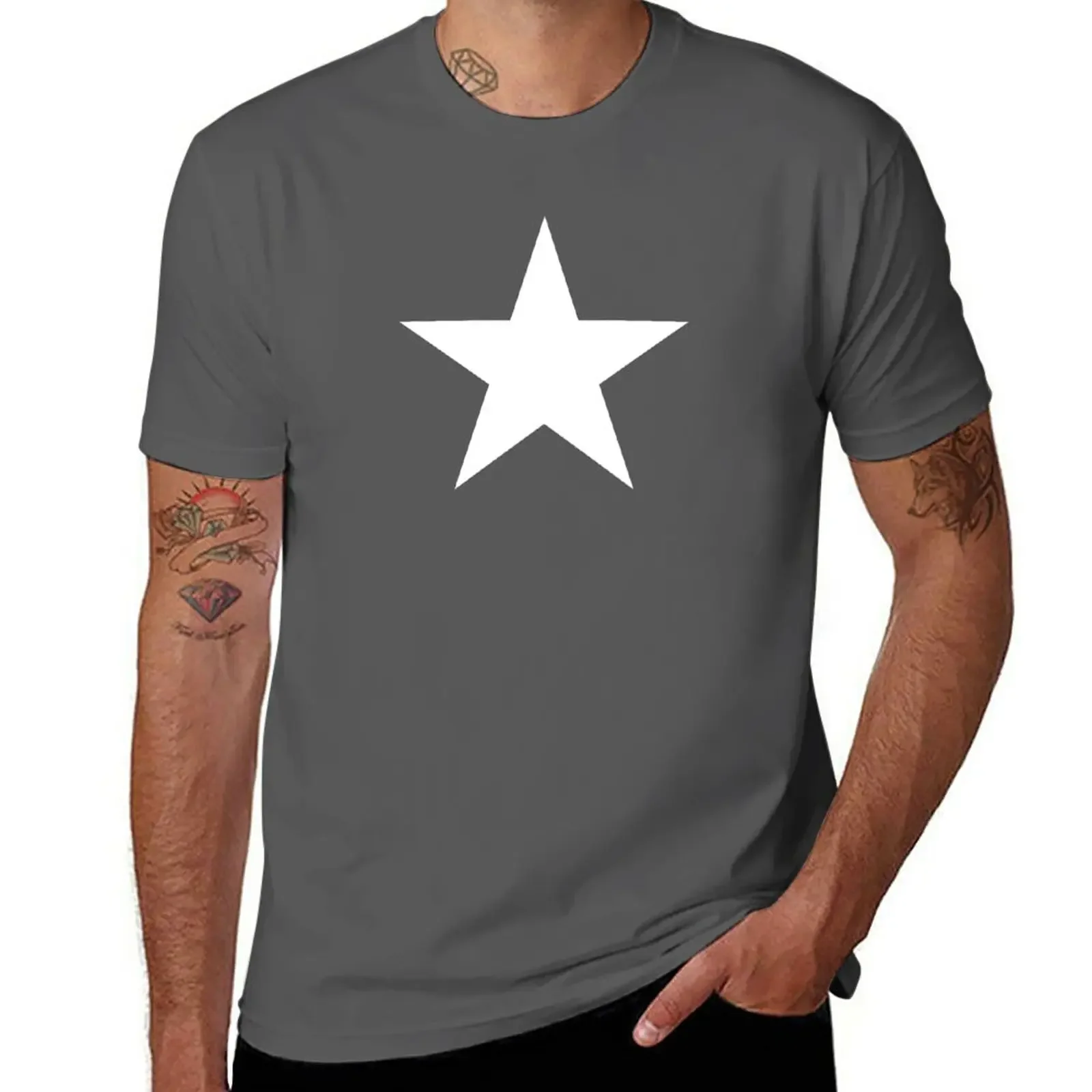 

New White Star Solid T-Shirt oversized t shirts plain t-shirt boys white t shirts mens champion t shirts