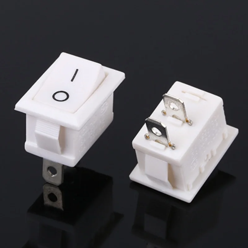 5/15Pcs Push Button Switch 21x15mm SPST 2Pin 6A 250V KCD11 Snap-in on/Off Rocker Boat Home Motorcycle Switch White
