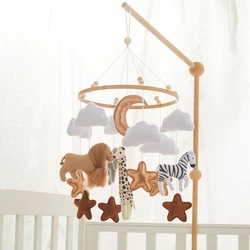 Baby Crib Mobile Rattle Toy 0-12M Newborn Forest Animals Mobile Hanging Toy Bed Bell Music Mobile Toy Infant Crib Holder Bracket