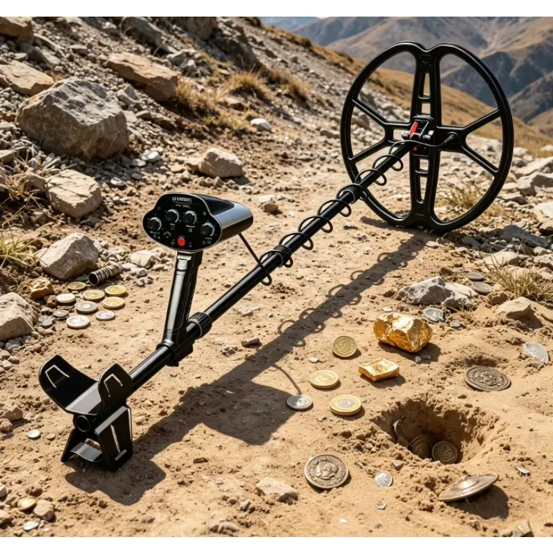 Professional TX-PI300 Pulse Induction Metal Detector, Deep Search Underground Gold Finder with Large Coil for Treasure Hunting
