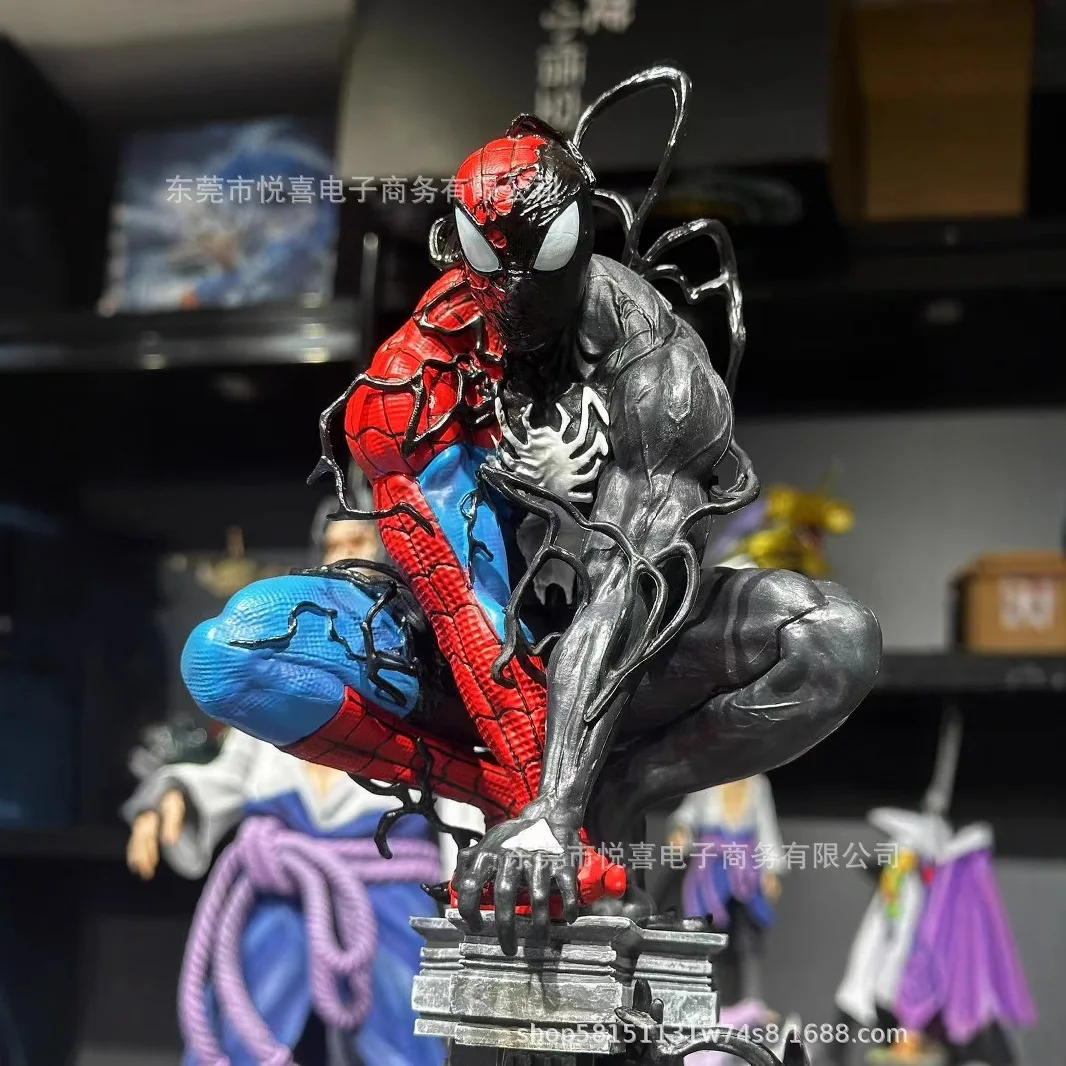 Light Piderman Venom Symbiote Figure Spider Man Figures Venom Figurine Pvc Desktop Decoration Model Doll Toys Christmas Gift view 2