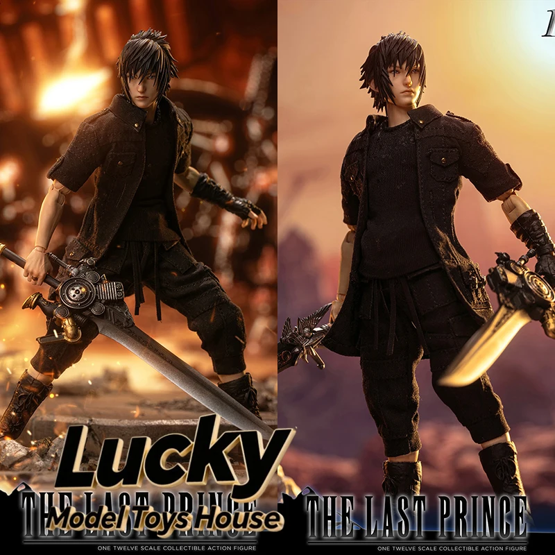 Jouets bataille 1/12 le dernier Prince Noctis Anime cheveux noirs garçon tissu figurine Collection jeu Fans 6 pouces soldat ornement