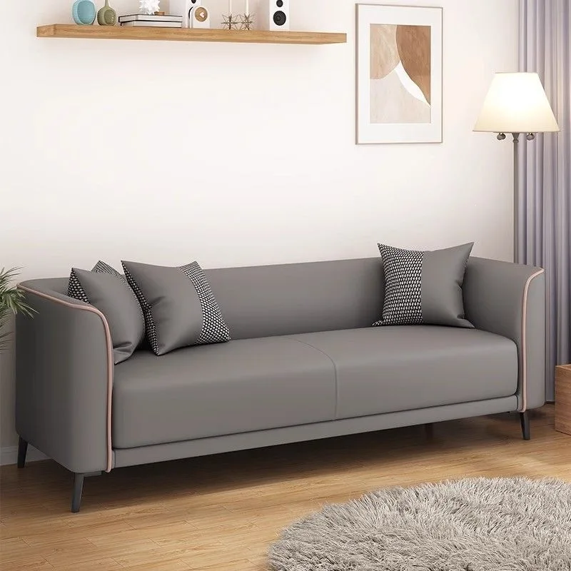 Off-white double sofa small apartment modern and simple