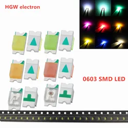 100pcs 0603 SMD LED Emitting Diode Kit Lamp Chip DIY Light Beads 1608 Warm White Red Green Blue Yellow Orange Pink RGB Micro 3V