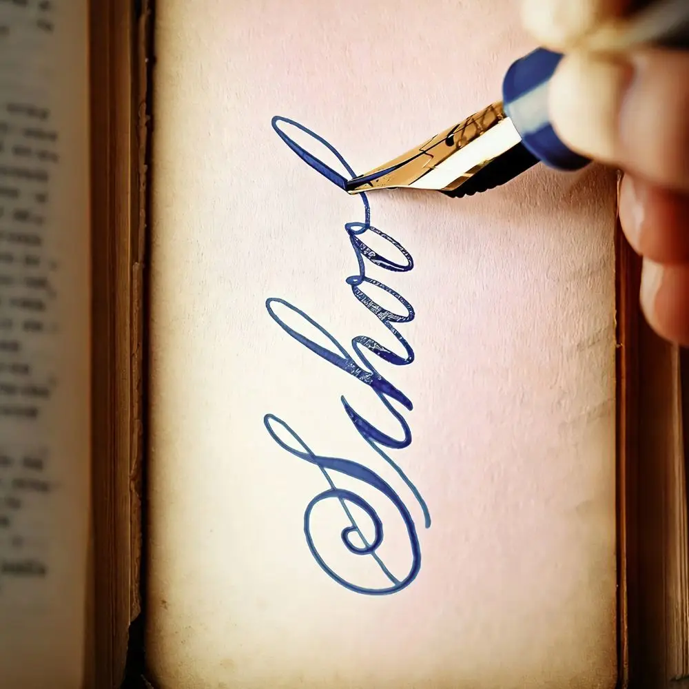 Blue Plated Calligraphy Pen Nib Soft Elastic Fine Metal Cutting Soft Elastic Nib Smooth Edge Black Plated Pointed Nib