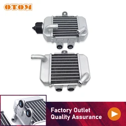 OTOM Motorcycle Aluminum Radiator Cooling Left Right Water Tank Cooler For KTM 50 50CC SX50 2002-2008 Mini 2-STROKE Dirt Bike