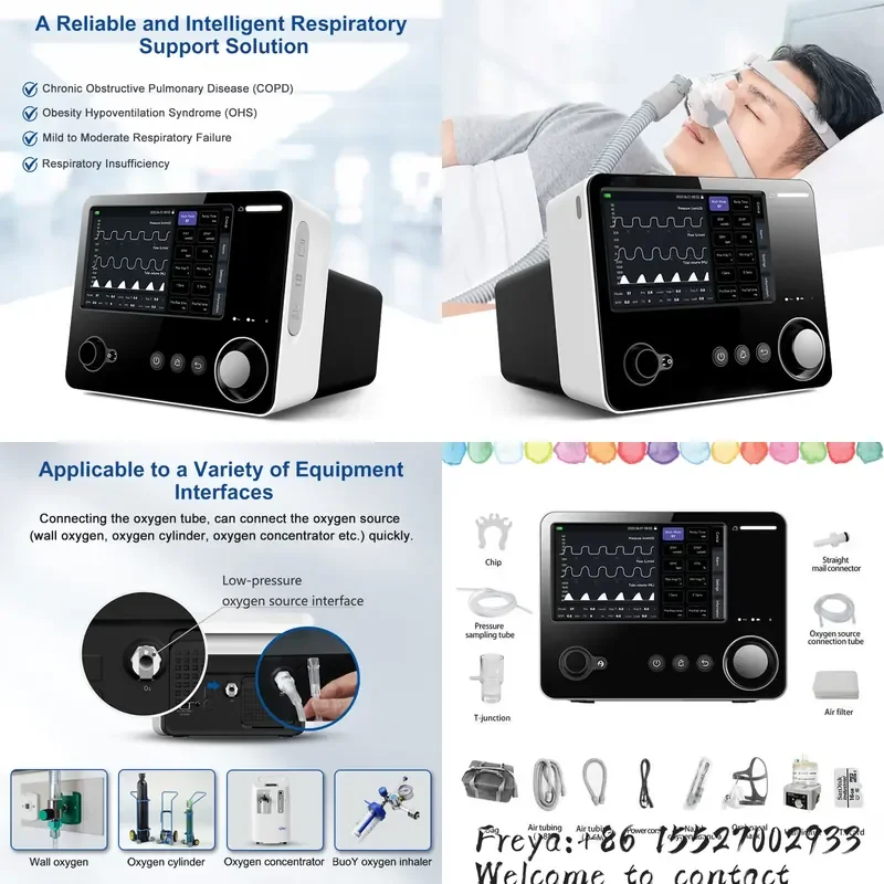 intelligent respirator BiPAP touch screen non-invasive positive pressure breathing trainer multi-mode APCV IPVS HF