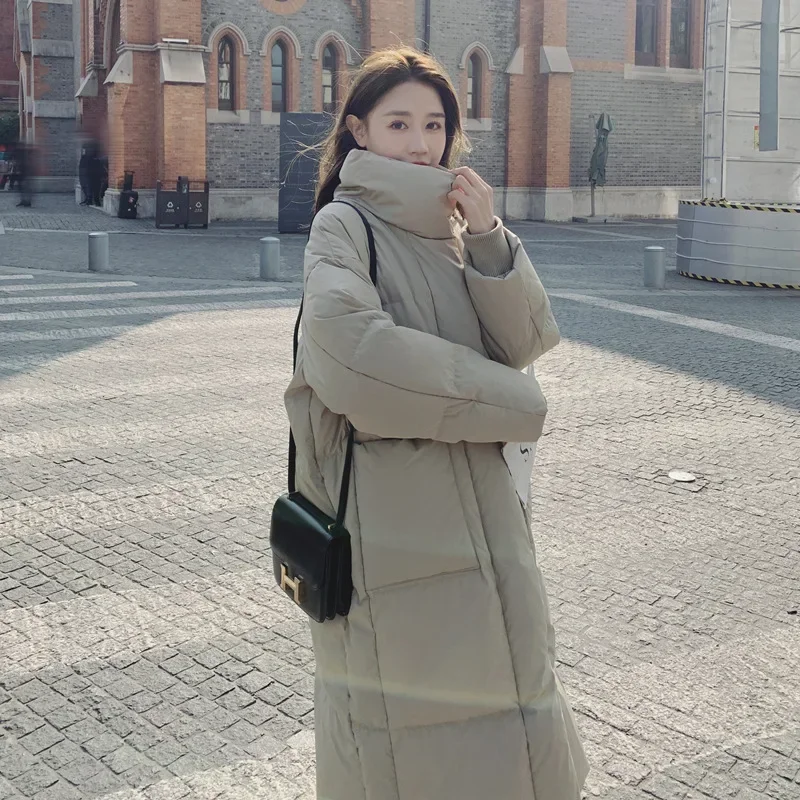 Chaqueta acolchada de algodón para mujer, abrigo largo y grueso por encima de la rodilla, supercaliente Parka, ropa de invierno, talla grande