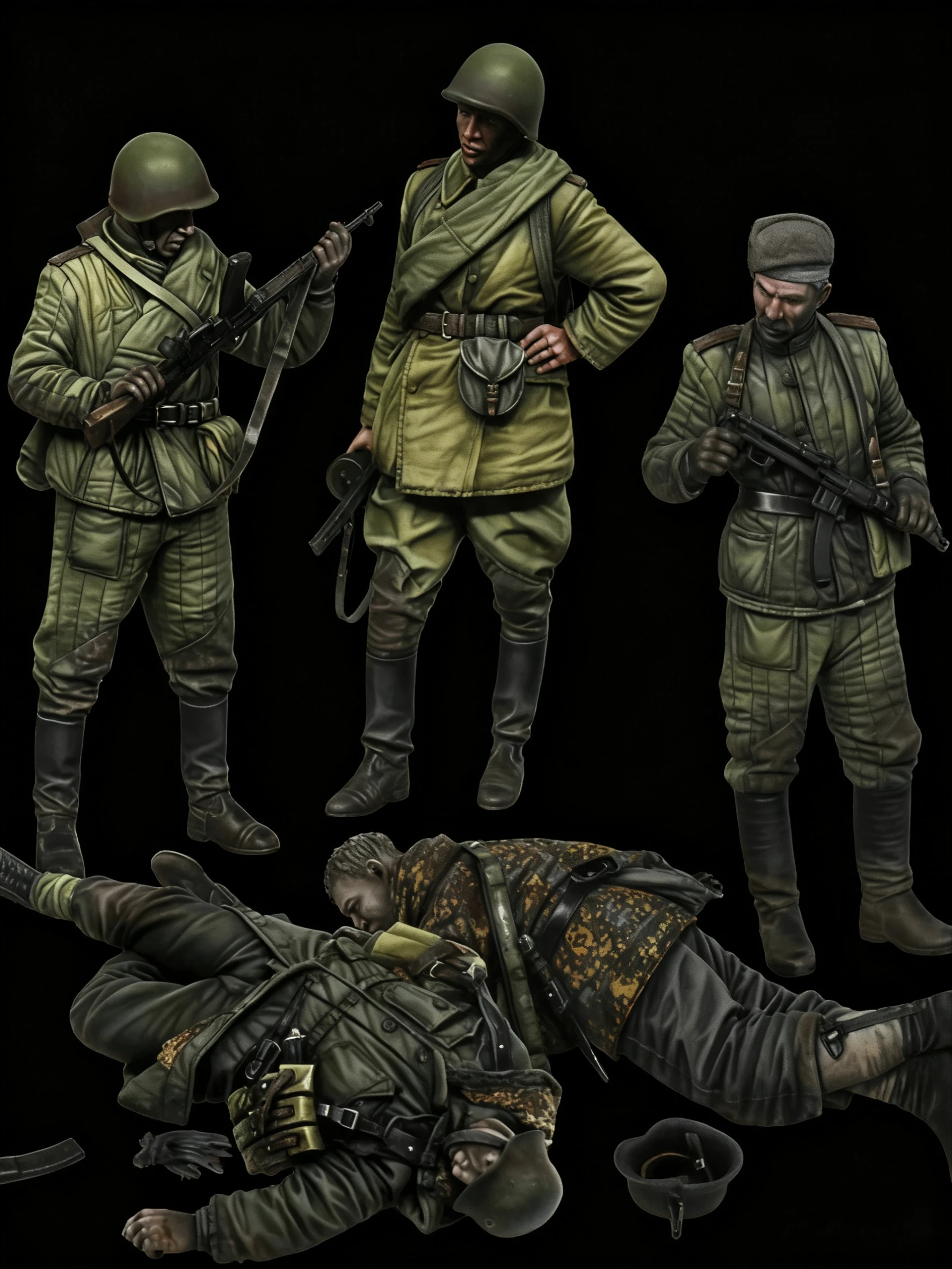 

Precision 1/35 Resin Model Kit, GK, 5 Resin Soldiers, Unpainted