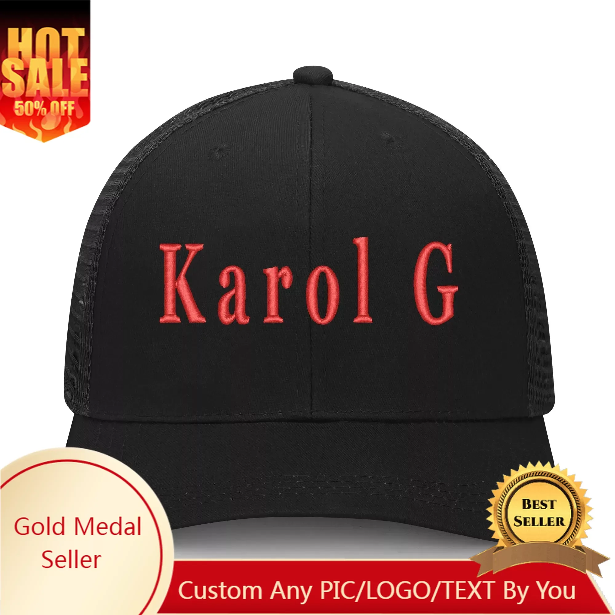 Karol G Singer Hot Pop Embroidery Hat Mens Womens Sports Baseball Hat Hip Hop Breathable Summer Headwear Custom Made Caps Logo