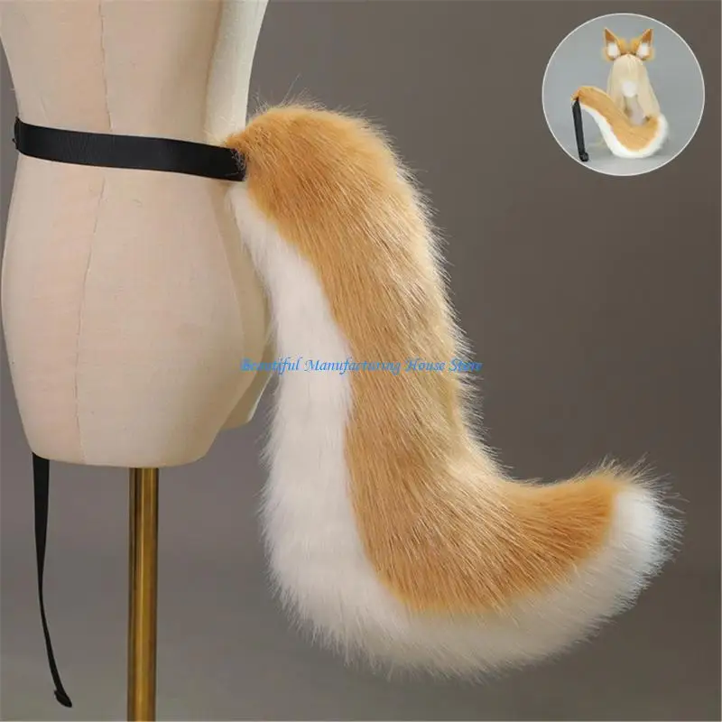 

E56A Cats Costume Set with Soft Ears Furry Tail for Birthday Halloween Parties and Stage Performances