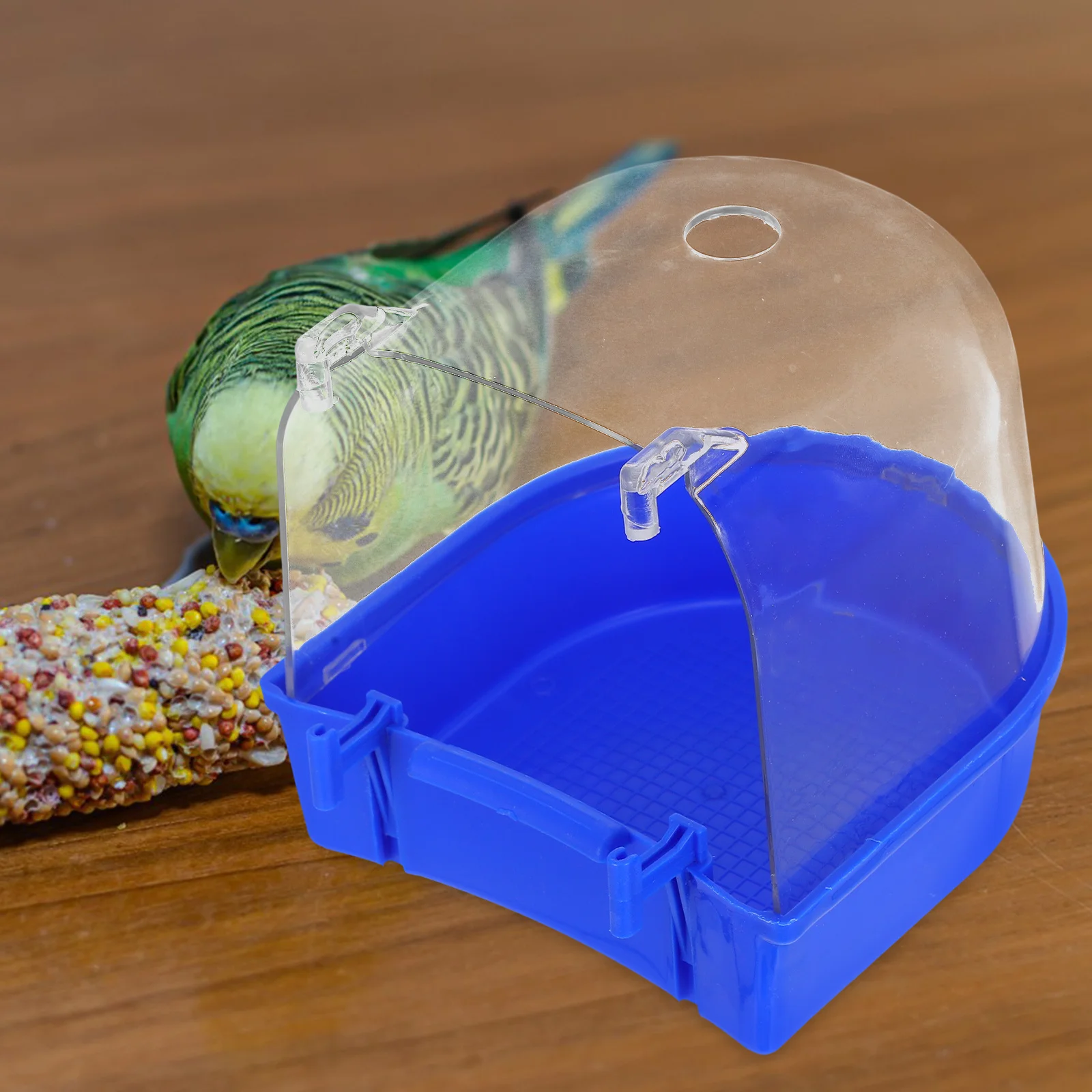 

Parrot Bathtub Clear Design Easy Installation Bird Bath for Cage Small Birds Cockatiels Parakeets Bathing Tub Splashproof