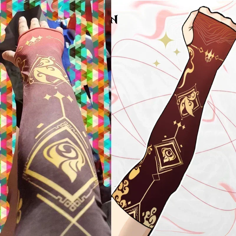 

Genshin Impact Arm Sleeves Ice Silk Fabric Breathable Quick Dry Running Sportswear Sun UV Protection Long Arm Cover Arm Sleeves