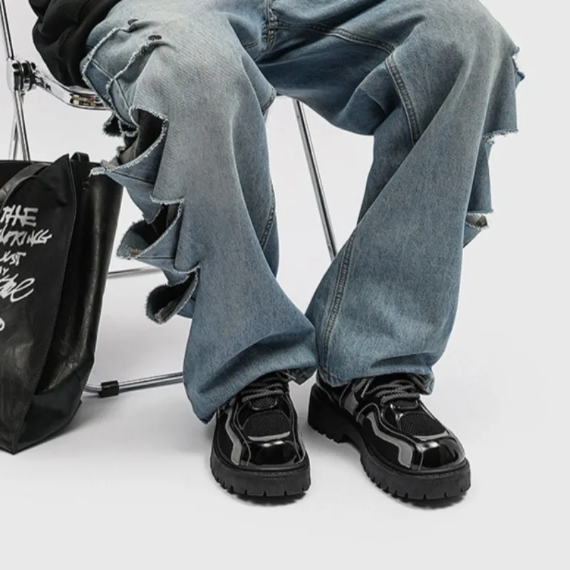 Scarpe da uomo Selezione di qualità Piattaforma Scarpe derby Moda Suola spessa Casual Scarpe da uomo in pelle a testa grande britannica Zapatillas Hombre