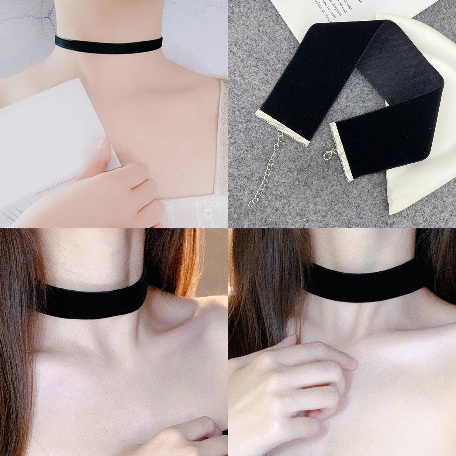 Velvet Choker Necklace Gothic Vintage Neck Chain Necklace Girl Women Black Choker Fashion Jewelry On The Neck Collar Accessories
