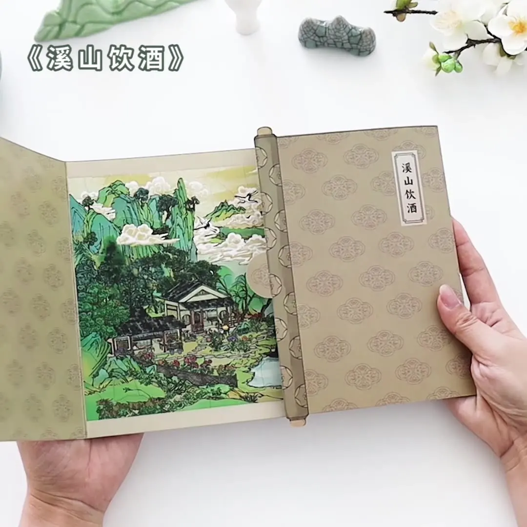 Kawaii  Antique restorer 2.5D Elegant courtyard Landscape Sticker  DIY Pocket Cabin Scene Halloweengifts ﻿